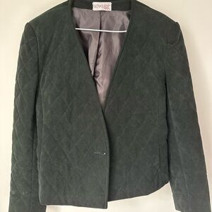 Vintage Ultrasuede Women's Quilted Dark Green Almost Black Jacket